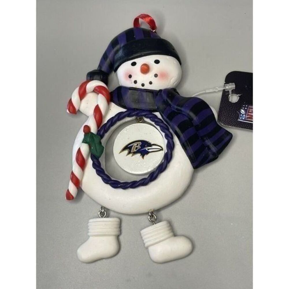 Baltimore Ravens Clay Dough‎ Snowman Christmas Ornament Team Sports America NWT